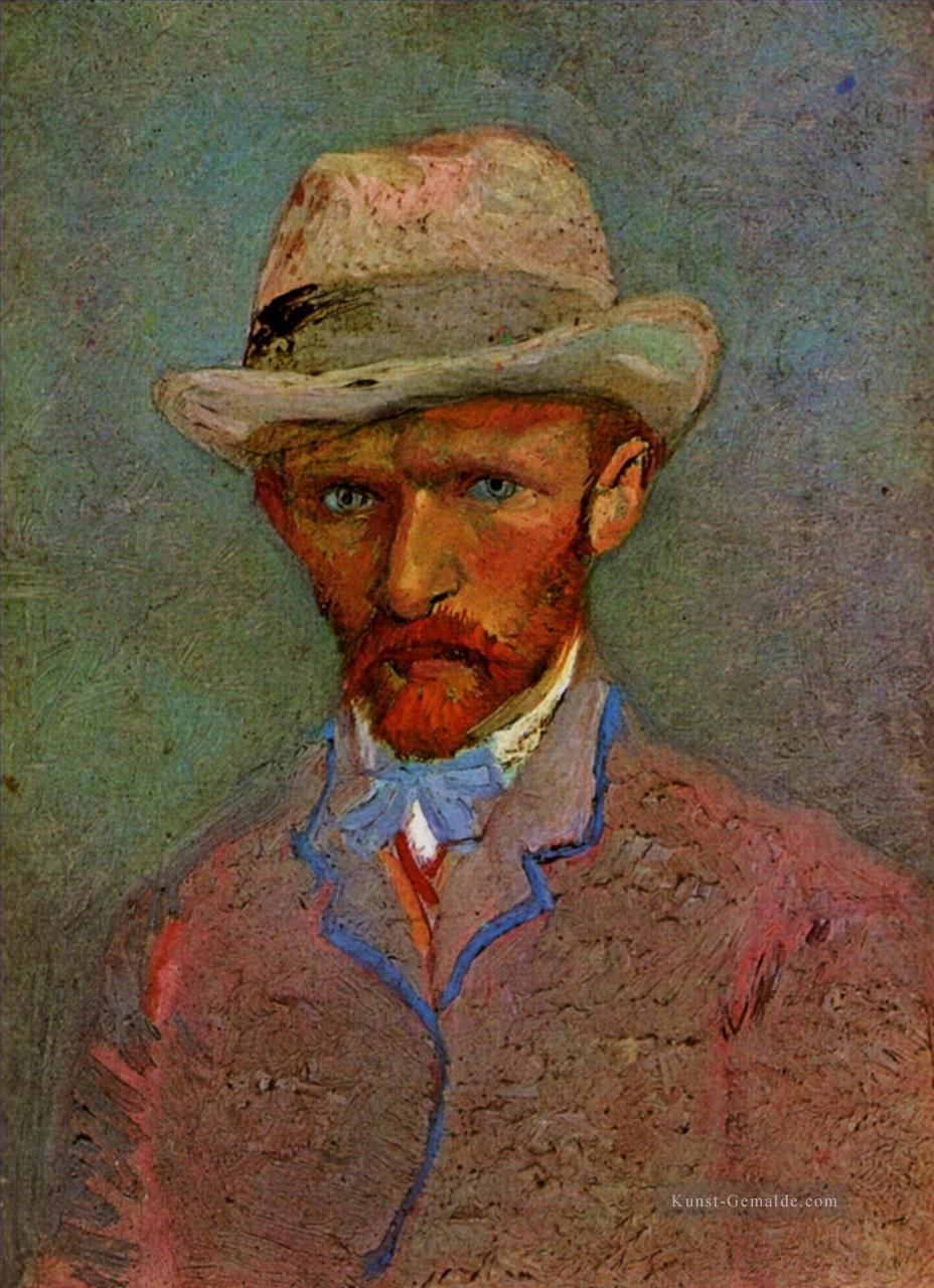 Selbstportrait mit grauem Filzhut 1887 Vincent van Gogh Ölgemälde